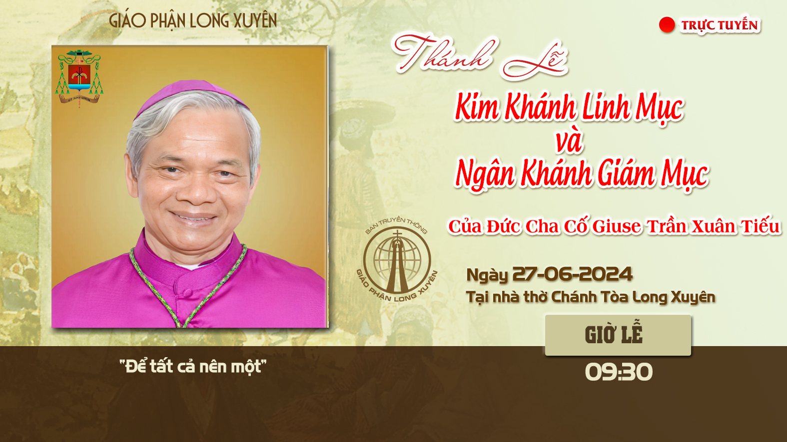 Trực Tuyến: Thánh lễ mừng Ngân Khánh GM, Đức Cha Cố Giuse Trần Xuân Tiếu